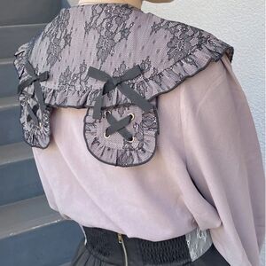 Rojita Lace-up Bear Ear Blouse (Pink)